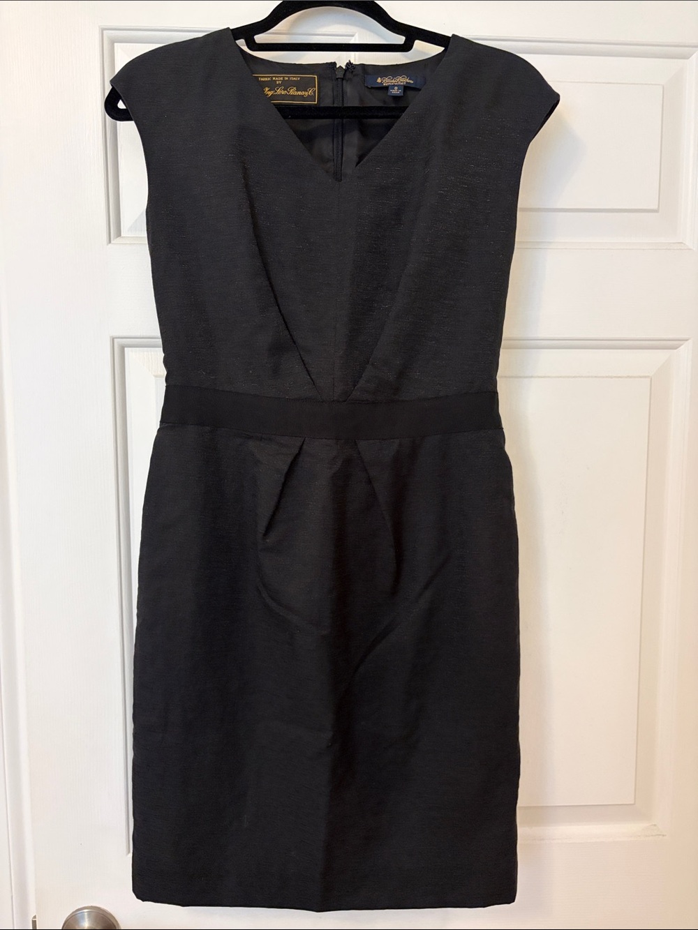 Brooks Brothers x Loro Piano - Cap-Sleeve Black Sheath Dress - Size 0